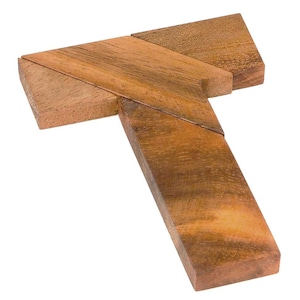 T Puzzle - 100 Puzzles in 1 - Wooden Brain Teaser - Mind Puzzle - Difficulty 4/6 Extreme - Foldable Wooden Box - Euclide Collection