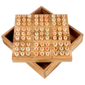 Sudoku - Mixed Difficulties - Wooden Box - Brochure Included
