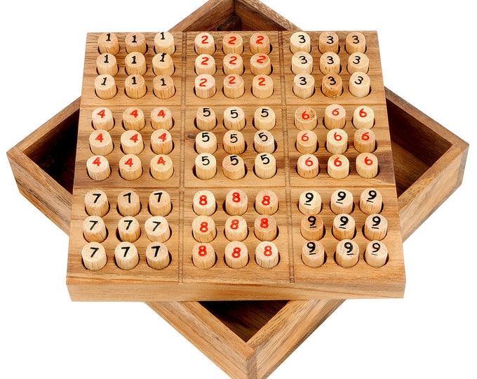 Sudoku - Mixed Difficulties - Wooden Box - Brochure Included
