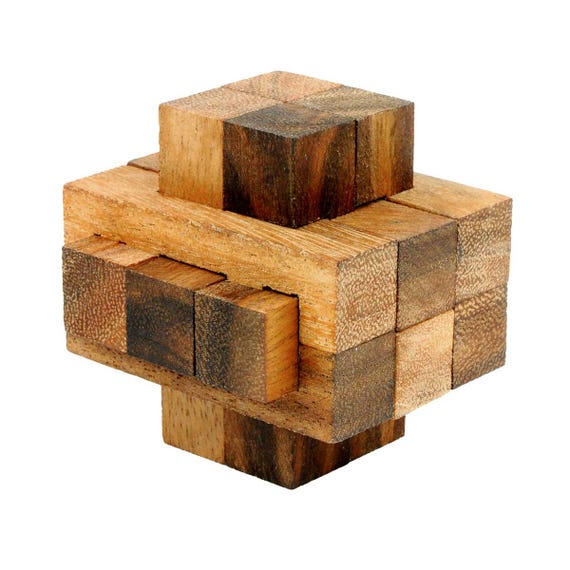 Rompecabezas 3D de madera Kong Ming Lock para niños y adultos, juego educativo de lógica Rompecabezas 3D de madera Kong Ming Lock para niños y adultos, juego educativo de lógica