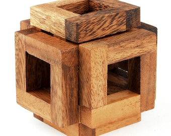 Ter Cube - 3D Wooden Brain Teaser - Difficulty 5/6 Incredible - Leonardo da Vinci Collection