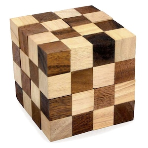 Anaconda - 3D Wooden Brain Teaser - Fine Wood - Difficulty 5/6 Incredible - Expert Snake Puzzle - Leonardo da Vinci Collection