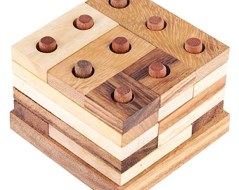 Tuscany Tower - Brain Teaser in Fine Wood - Difficulty 3/6 Hard - Leonardo da Vinci Collection