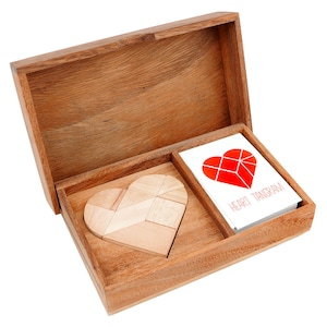 Doble Corazón Tangram - 42 Figuras en 1 - Rompecabezas Matematico - Rompecabezas de Madera - Juego para 1 o 2 Jugadores