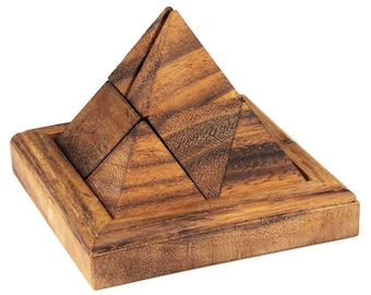 Pyramide 9 pcs - Casse-tête en Bois 3D - Difficulté 3/6 Difficile - Collection Leonardo da Vinci