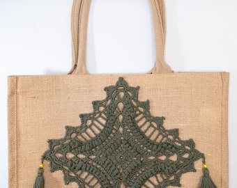 Large Granny Square Shopper / Handbag / Beach Bag / Shopping Bag / Gift Bag / Hippie Style