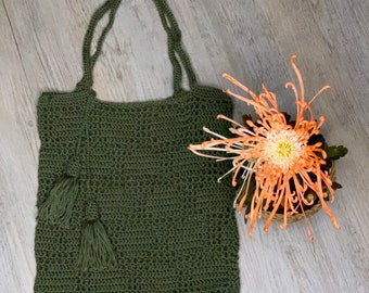 Crochet pattern: "Shopping bag with polka dots" PDF