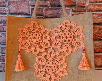 Large Granny Square Shopper / Handbag / Beach Bag / Shopping Bag / Gift Bag / Hippie Style