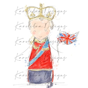King Charles III Coronation Design, Coronation Day PNG, King Charles Sublimation Clipart, Watercolour King Instant Download, Royal Family