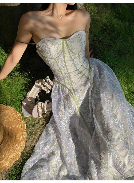 French Cottagecore Dress Corset Dress for Prom Dress Fairy Etsy