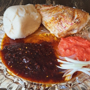 SHITO; original Ghanain sauce. Delicious Hot Sauce, full of shrimps and fish. It makes every meal taste better. Sea food condiment.