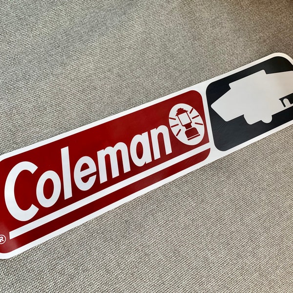 Vintage Coleman Pop Up Camper Original Decal (18.9" x 4.15")