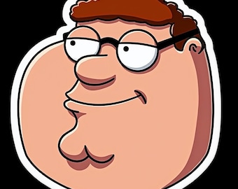 Peter Griffin: gestanste sticker met alleen kop