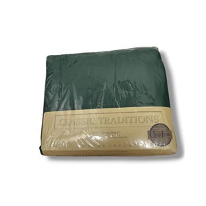 Sábana bajera ajustable Classic Traditions, color verde bosque, franela de algodón, fabricada en EE. UU., nueva en su empaque original.