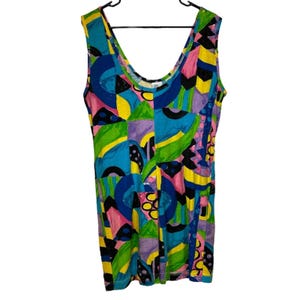 Vintage Hamwear Multicolor Rainbow Geometric Print Sleeveless Retro Romper Sz M
