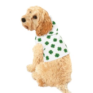 Dog Hoodie in Shamrock Print Saint Patricks Day Gift Present Holiday