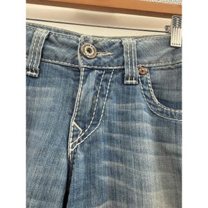 Y2K True Religion Julie Big T Skinny Jeans 30 Blue Low Rise Contrast Stitch image 10