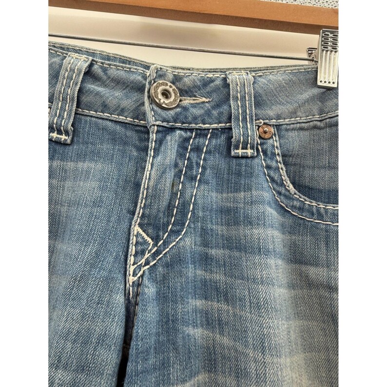 Y2K True Religion Julie Big T Skinny Jeans 30 Blue Low Rise Contrast Stitch image 10