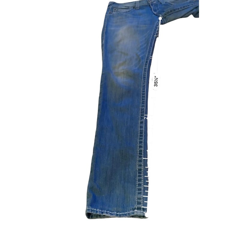 Y2K True Religion Julie Big T Skinny Jeans 30 Blue Low Rise Contrast Stitch image 16