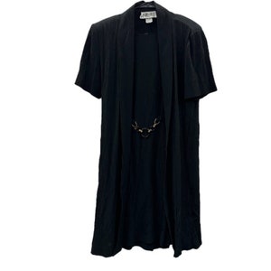 S.L. Fashions Vintage Black Sleeveless Dress & Matching Short Sleeve Jacket Sz 8
