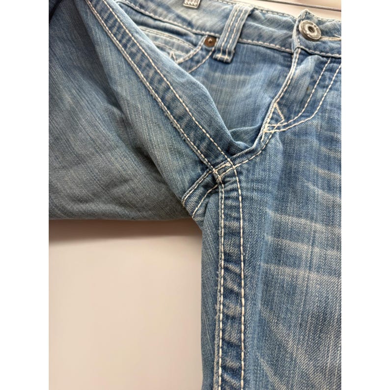 Y2K True Religion Julie Big T Skinny Jeans 30 Blue Low Rise Contrast Stitch image 11