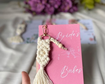 Bridesmaid Keychain, Bridesmaid Proposal, Personalized Gifts, Macrame Name Keychain, Will you be my Bridesmaid, Bachelorette Party Gifts