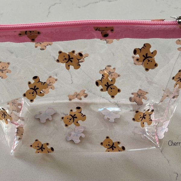 Teddy Bear Cosmetic Bag Etsy