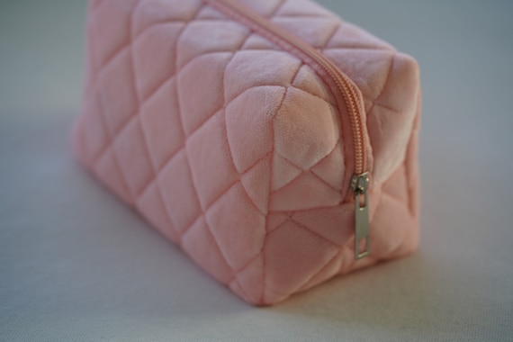 Square Quilted Puffy Plush Cosmetic Multifunction Makeup Bag