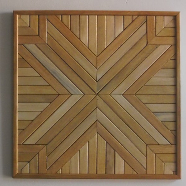 Tableau en bois géométrique, Wood Wall Art, Tableau en bois recyclé