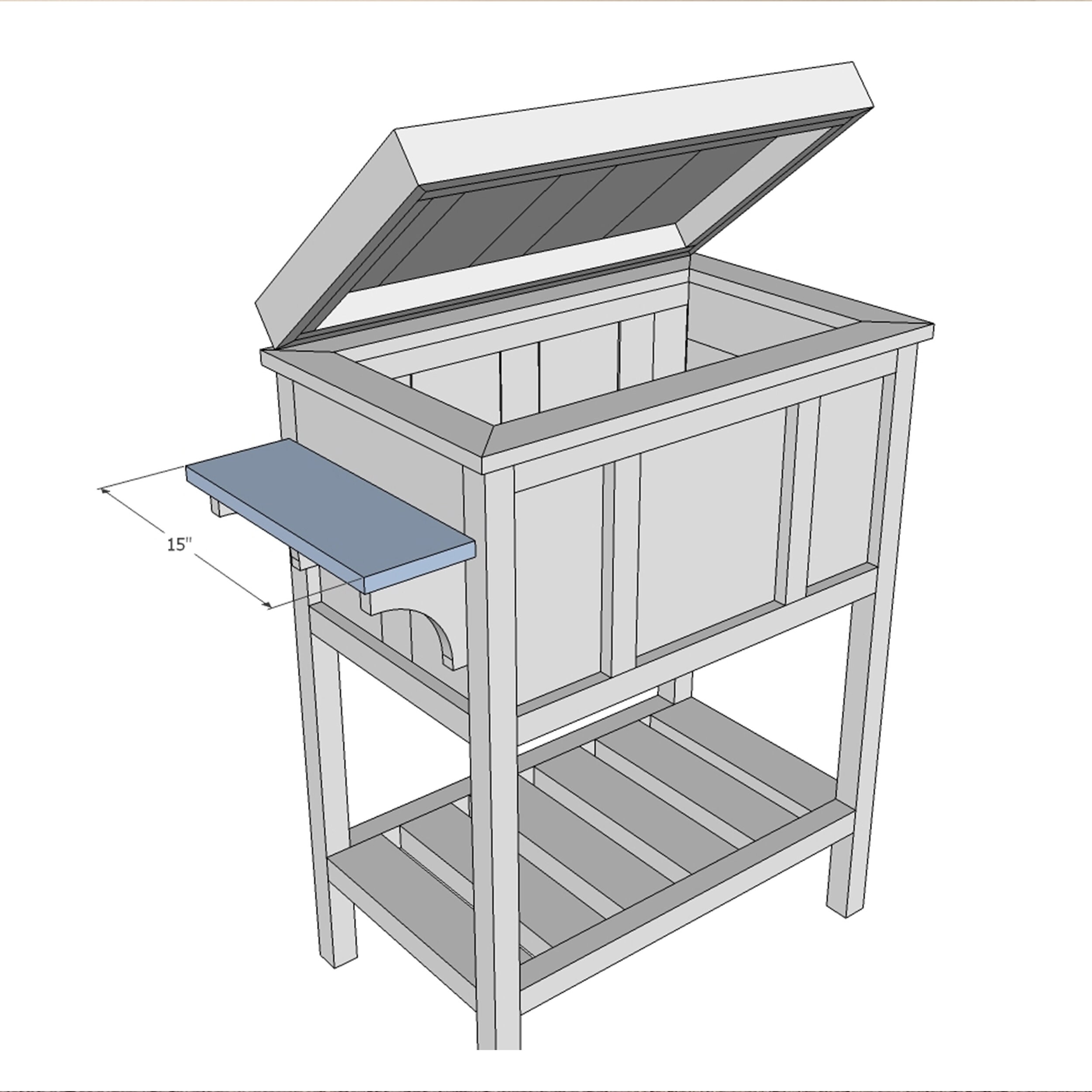 Outdoor Cooler Box Plans / Built Cedar Cooler Cart Plans / Etsy