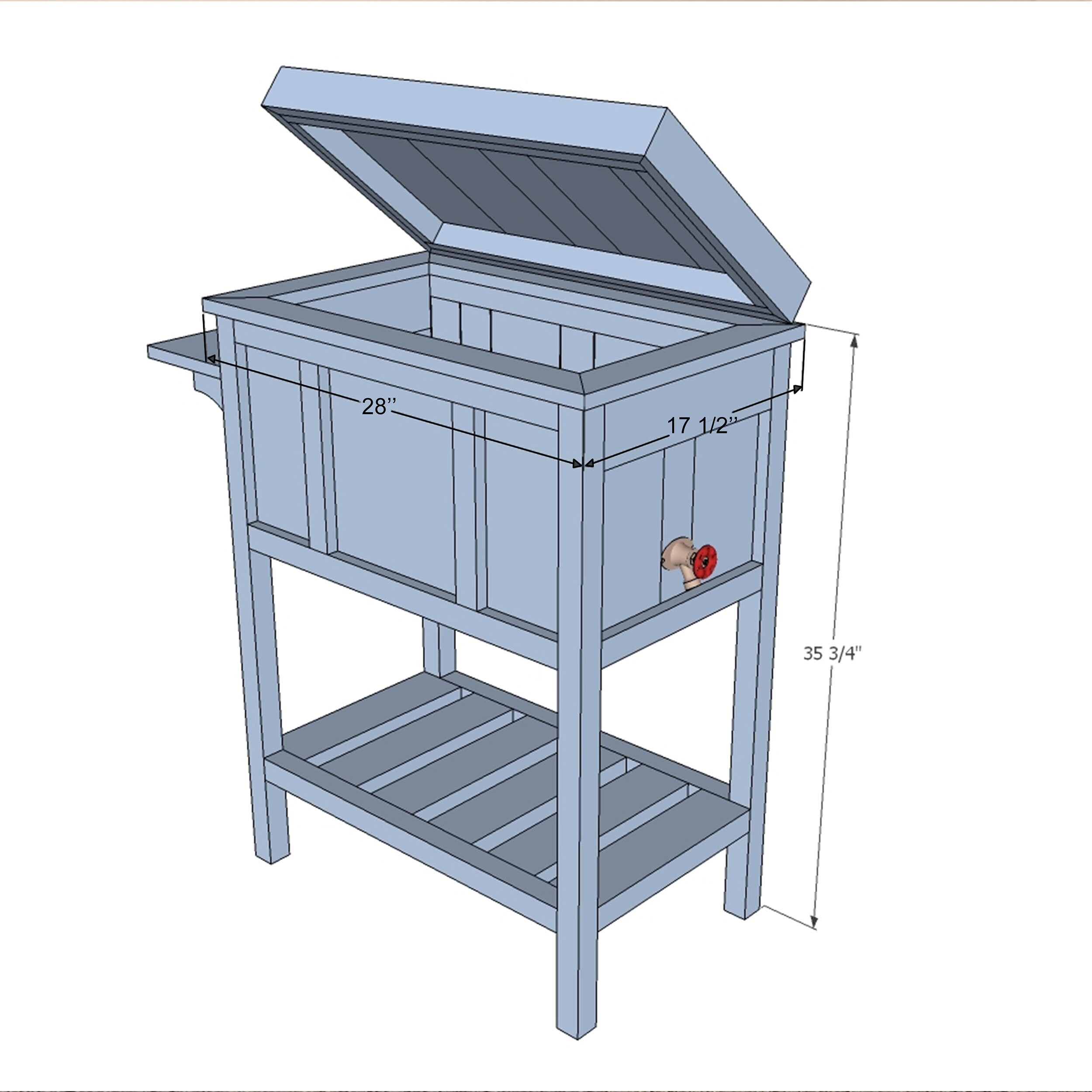 Outdoor Cooler Box Plans / Built Cedar Cooler Cart Plans / Etsy