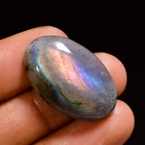 Exclusiva calidad de grado superior 100% natural labradorita forma ovalada cabujón piedra preciosa suelta para hacer joyas 28X17X6 mm 23,5 Ct. YT-383