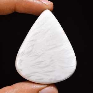 Exklusive Erstklassige Qualität 100% Natürliche Scolecite Birnenform Cabochon Lose Edelstein für die Herstellung von Schmuck 47X38X6 mm 75 Ct. YT-283