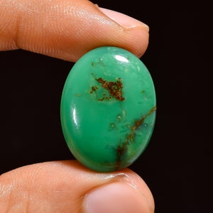 Fantastica pietra preziosa sciolta cabochon di forma ovale bio crisoprasio naturale al 100% di qualità superiore per realizzare gioielli 24X18X6 mm 21 ct. YT-328