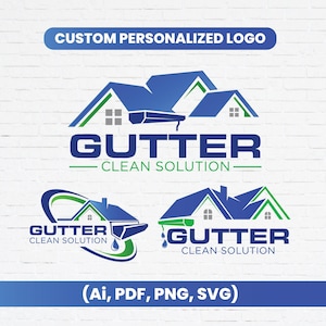 Goot schoon logo, aangepast logo-ontwerp, goot schoon gepersonaliseerd logo-ontwerp, modern huisverbetering logo, huisreparatie logo-ontwerp.