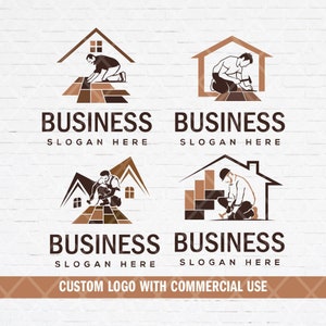 Benutzerdefiniertes Bodenlogo, Logo des Bodenlegers, Logo für Bodenreparaturen, DIY-Hausreparaturlogo, personalisiertes Hauswartungslogo.