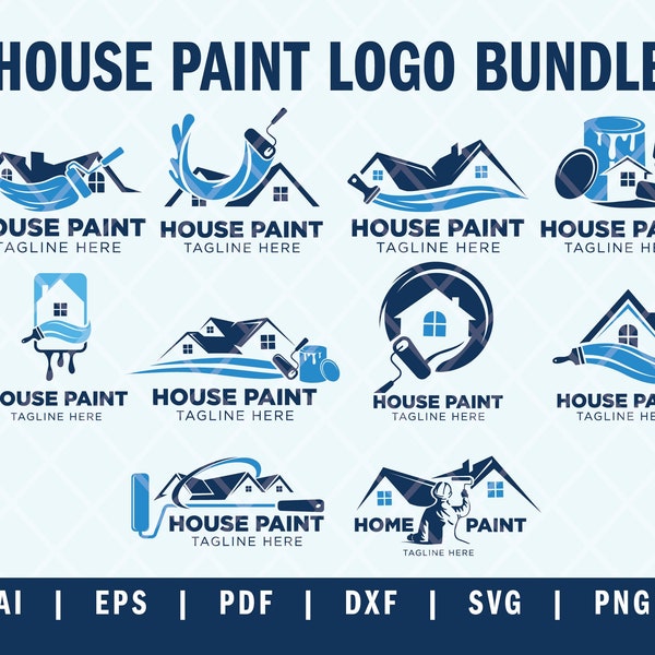 House Painting and Remodeling Logo Template: Pre-made clipart's for Cricut