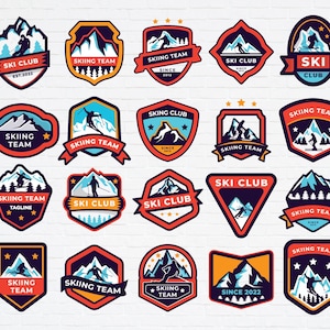 Ski Resort, Ski Patrol, Winter Extreme Sport SVG PNG EPS logo Bundle Template for Instant Download