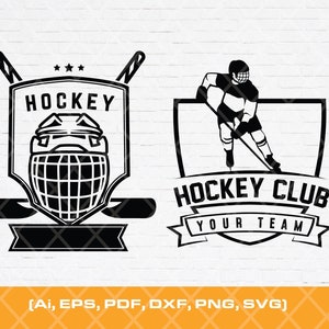 Ice Hockey Silhouette, Hockey Logo Template, Hockey Player Silhouette, Hockey SVG Bundle, Ice Hockey Svg, Field Hockey Svg