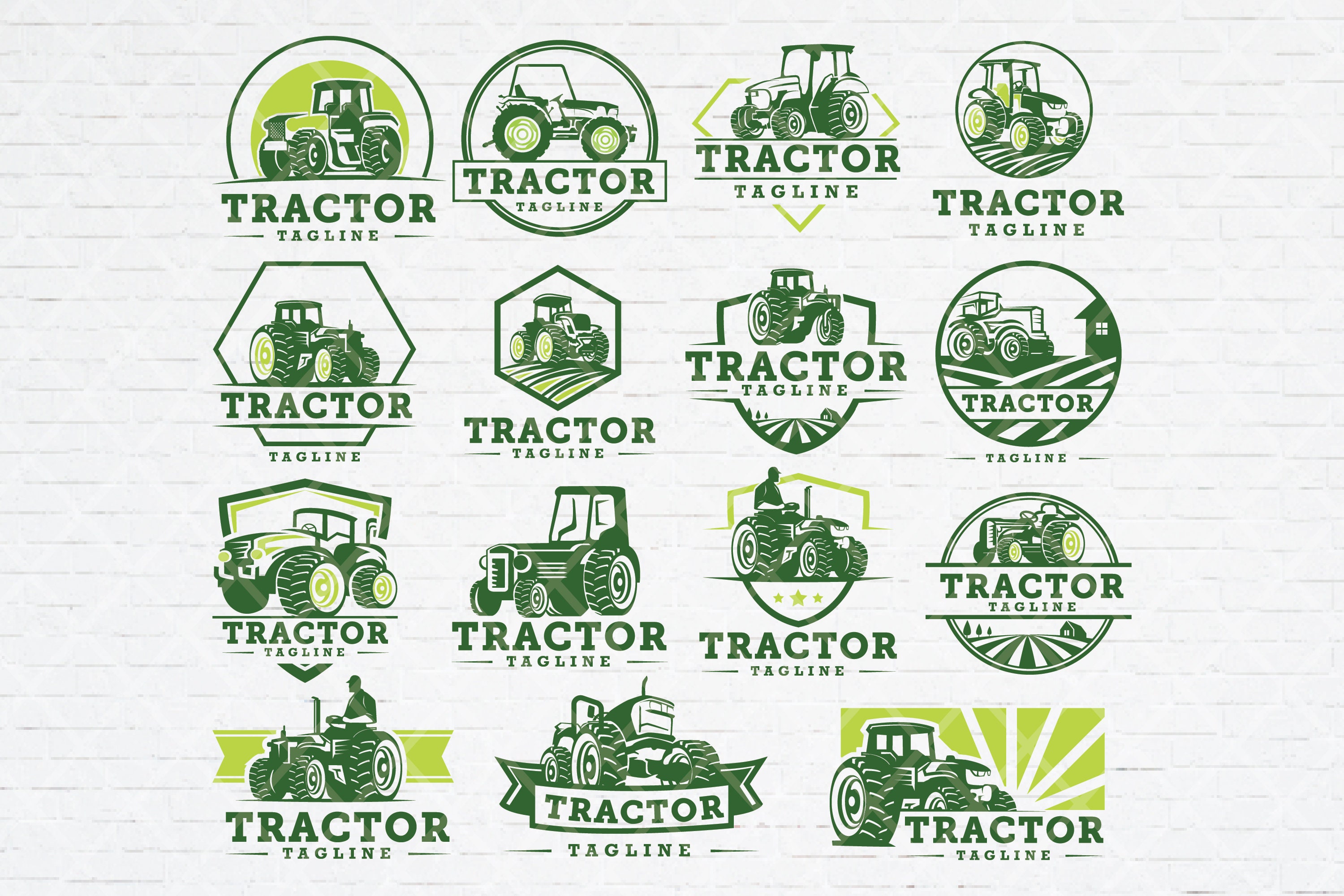 Set of Tractor and Farm Logo Template Tractor SVG PNG Bundle Etsy