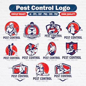 Set of pest control svg, Pest control services, Pest control silhouette, Pest exterminator. Svg bundle for instant download