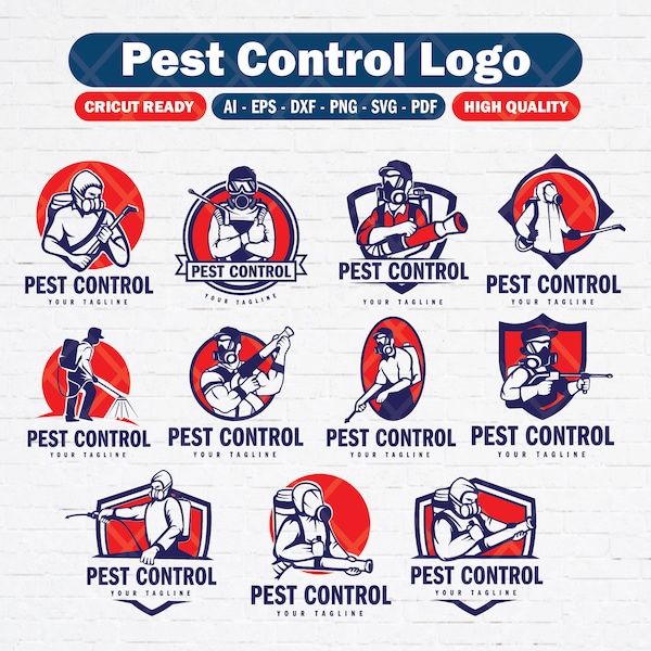 Set of pest control svg, Pest control services, Pest control silhouette, Pest exterminator. Svg bundle for instant download