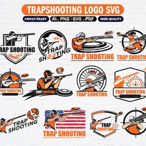 Trapshooting-Clipart-Sammlung svg, Clay Tarnmuster svg, Trapshooting-Logo svg, Skeet Shooting png svg, Sport Shootinglog svg Cut-Dateien.