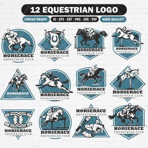 Equestrian SVG bundle, Horse silhouette svg design, Horse equestrian files for cricut, Horse shirt for instant download, Horse lover shirt.