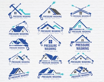 Professional Pressure Washing Logo Volume 3: SVG PNG Bundle for Instant Download