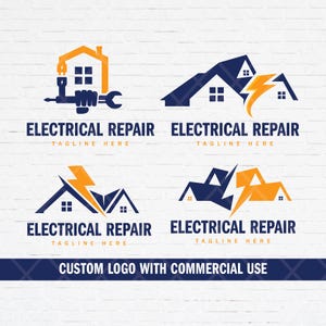 Logotipo de empresa eléctrica personalizado, logotipo de electricista personalizado, logotipo de empresa eléctrica SVG PNG, diseño de logotipo de electricista descarga digital.