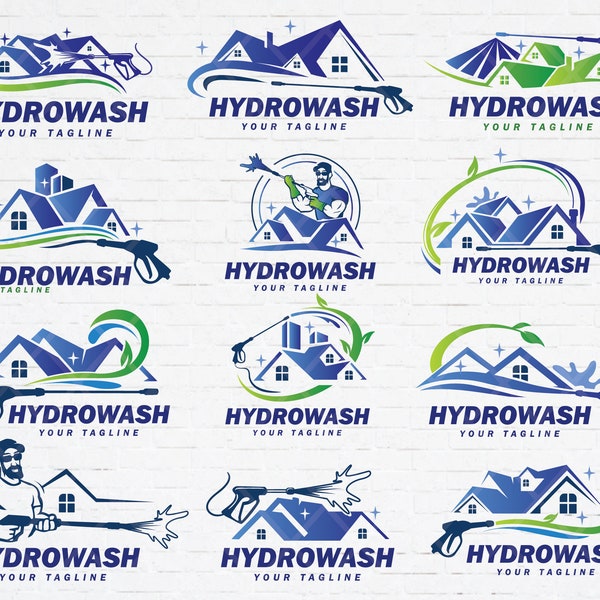Professional Hydro wash svg template, Pressure Washing Logo, Soft wash logo: SVG Bundle for Instant Download