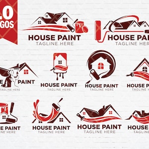 House Painting and Remodeling Logo Template, House Improvement Template, House Repair SVG PNG: Pre-made clipart&#39;s for Cricut