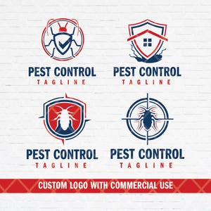 Logotipo de empresa de control de plagas personalizado, logotipo de control de insectos personalizado, logotipo de exterminador SVG PNG, diseño de logotipo de alimañas personalizado.
