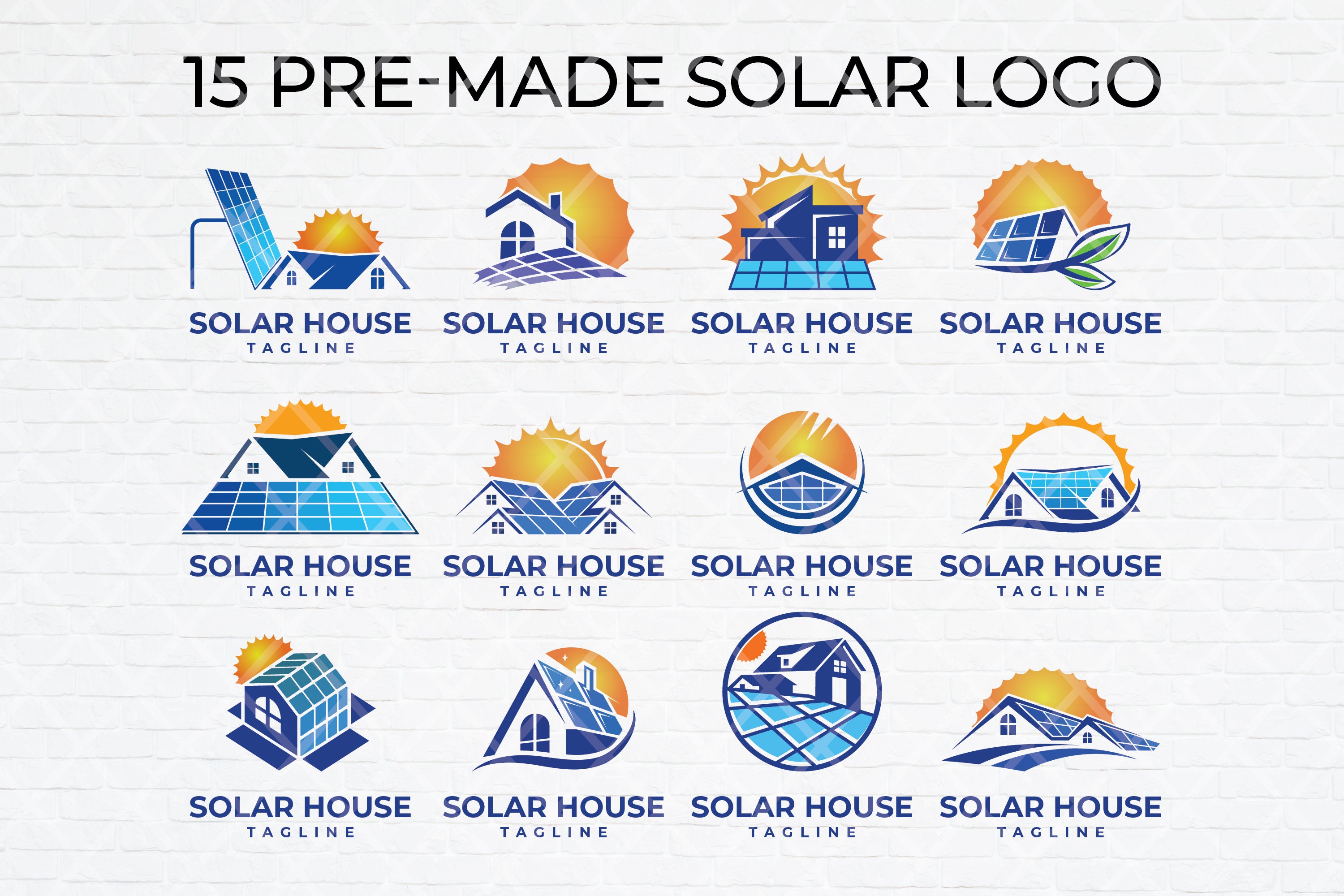 Sun Solar House Energy Logo Design Collection. SVG Bundle Etsy UK